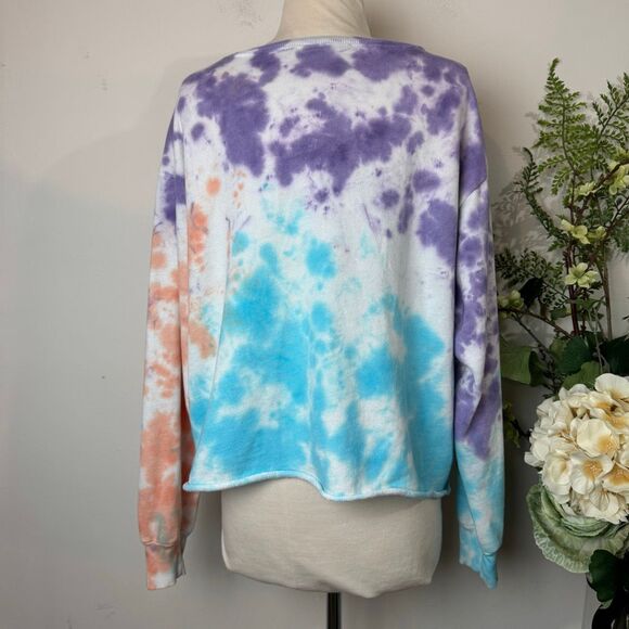 Colorburst Tie-Dye Cropped Sweatshirt | Large - Picture 5 of 7